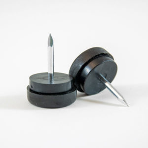 Black Plastic/Nylon Glide with Rubber Cushion