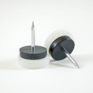 White Plastic/Nylon Glide with Rubber Cushion