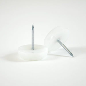 White Plastic/Nylon Furniture Glide